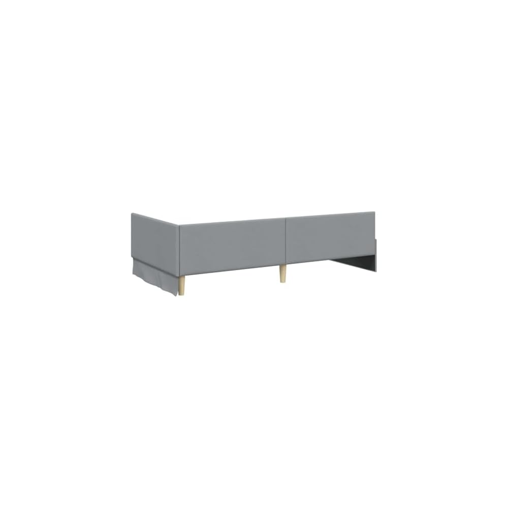 Cadre de lit d’Angle en Tissu Gris Clair 80 x 200 cm lit L canapé 2 en 1 Gain de Place tête réglable Moderne Chambre et Salon Robuste contreplaqué Bois