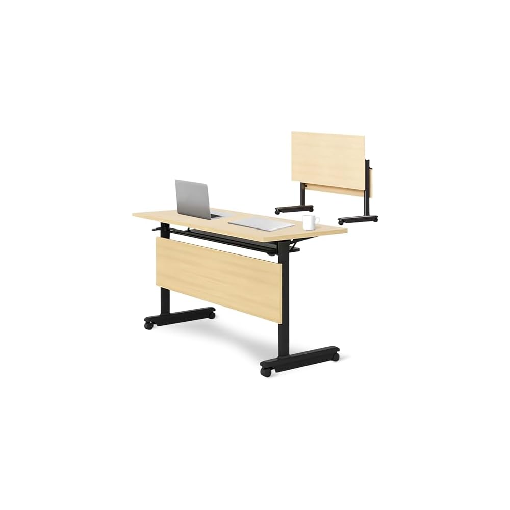 Table de conférence Pliante avec roulettes et cloison Table de Formation roulante pour Bureau Salle de Classe Tables de réunion empilables 47,2" x19,6 x29,5