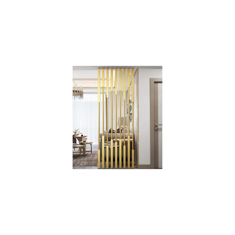 Paravent rond en métal avec bases et dessus - Entrée simple et moderne - Colonne décorative pour restaurant, bureau - Doré - Hauteur : 70 cm