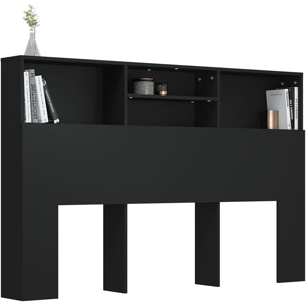 Gecheer lit Pliant 2 Personnes,canapé lit Armoire de tête de lit Noir 160x19x103,5 cm