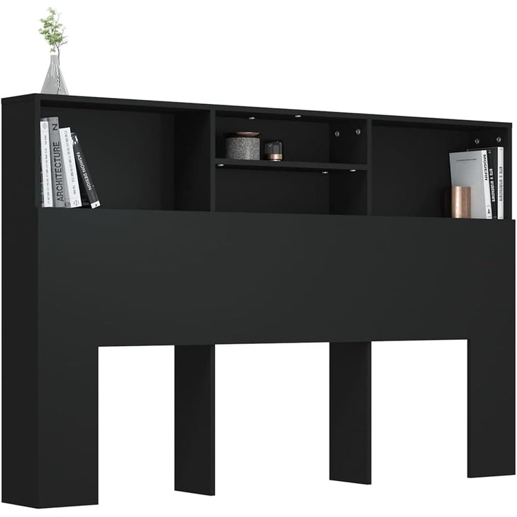 Gecheer lit Pliant 2 Personnes,canapé lit Armoire de tête de lit Noir 160x19x103,5 cm