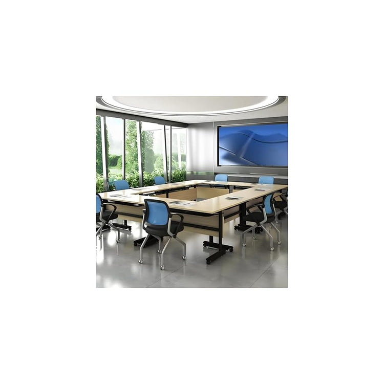 Table de conférence Pliante avec roulettes et cloison Table de Formation roulante pour Bureau Salle de Classe Tables de réunion empilables 47,2" x19,6 x29,5