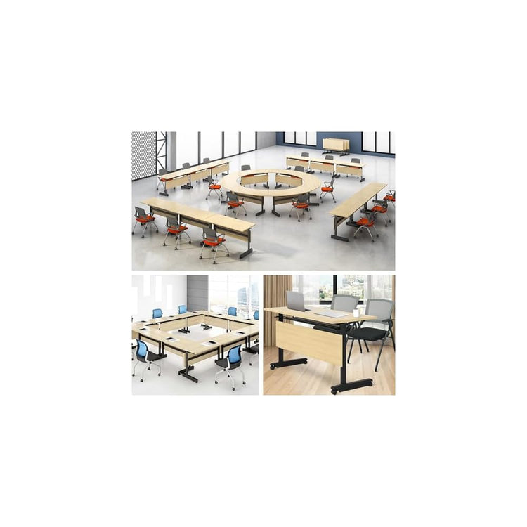 Table de conférence Pliante avec roulettes et cloison Table de Formation roulante pour Bureau Salle de Classe Tables de réunion empilables 47,2" x19,6 x29,5