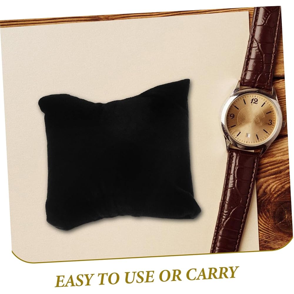 8pcs Coussins pour Montre et Bracelet en Coton Léger et Résistant, Support Décoratif Noir pour Vitrines et Musées