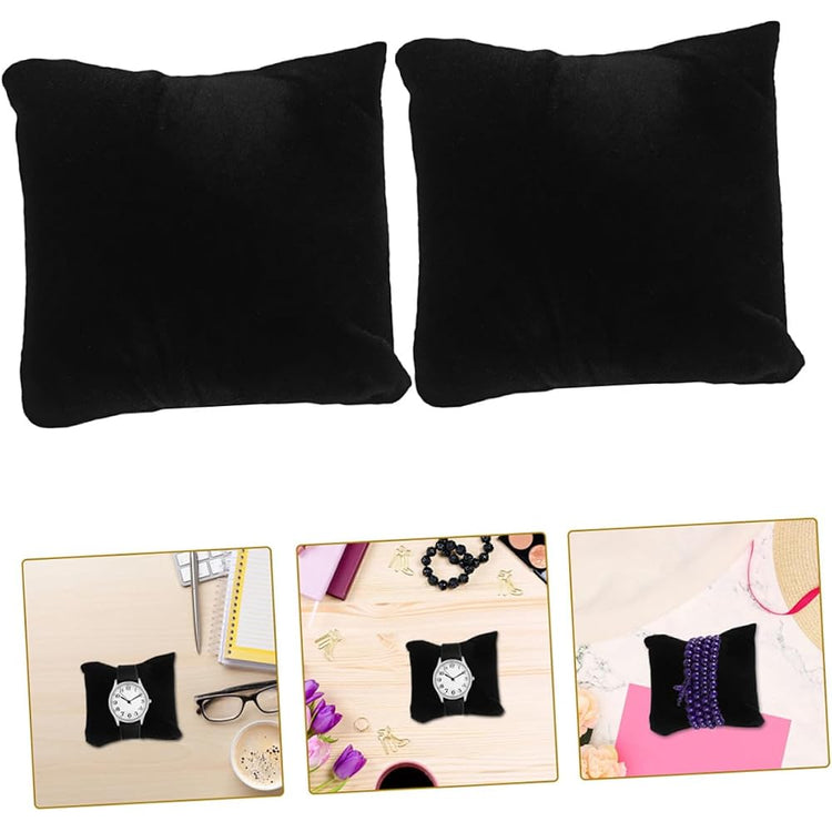 8pcs Coussins pour Montre et Bracelet en Coton Léger et Résistant, Support Décoratif Noir pour Vitrines et Musées
