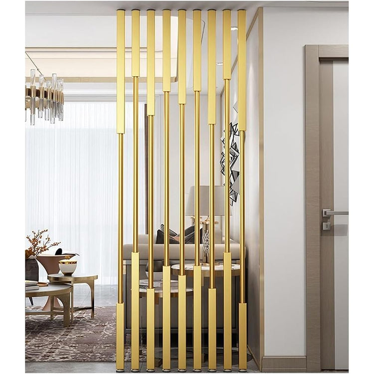 Paravent rond en métal avec bases et dessus - Entrée simple et moderne - Colonne décorative pour restaurant, bureau - Doré - Hauteur : 70 cm